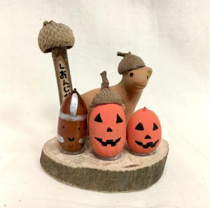 どんぐりでハロウィン工作